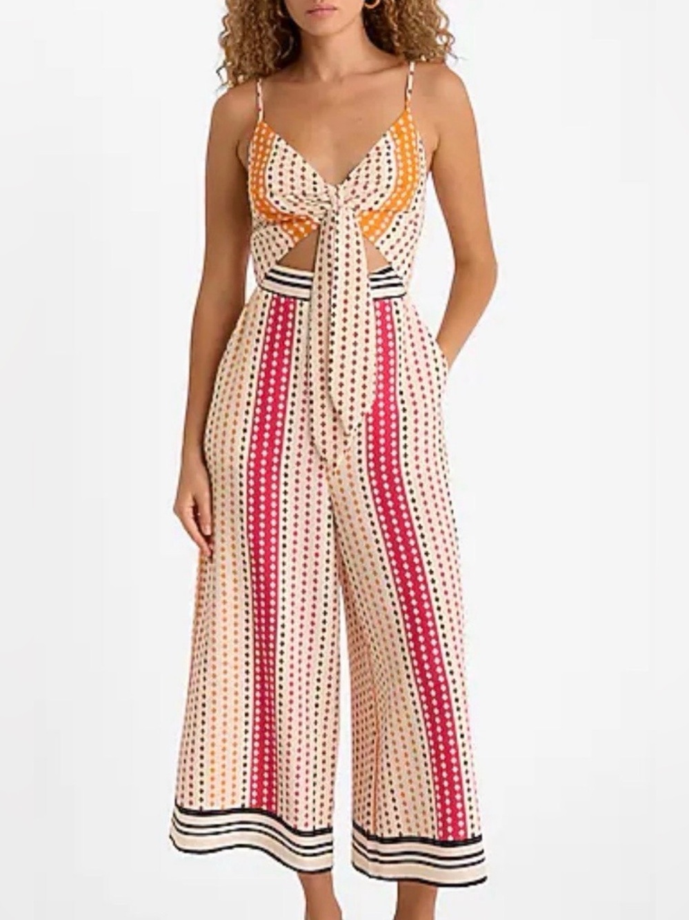 NWT Express Multicolor Print Wide-Leg Jumpsuit Women’s Size S